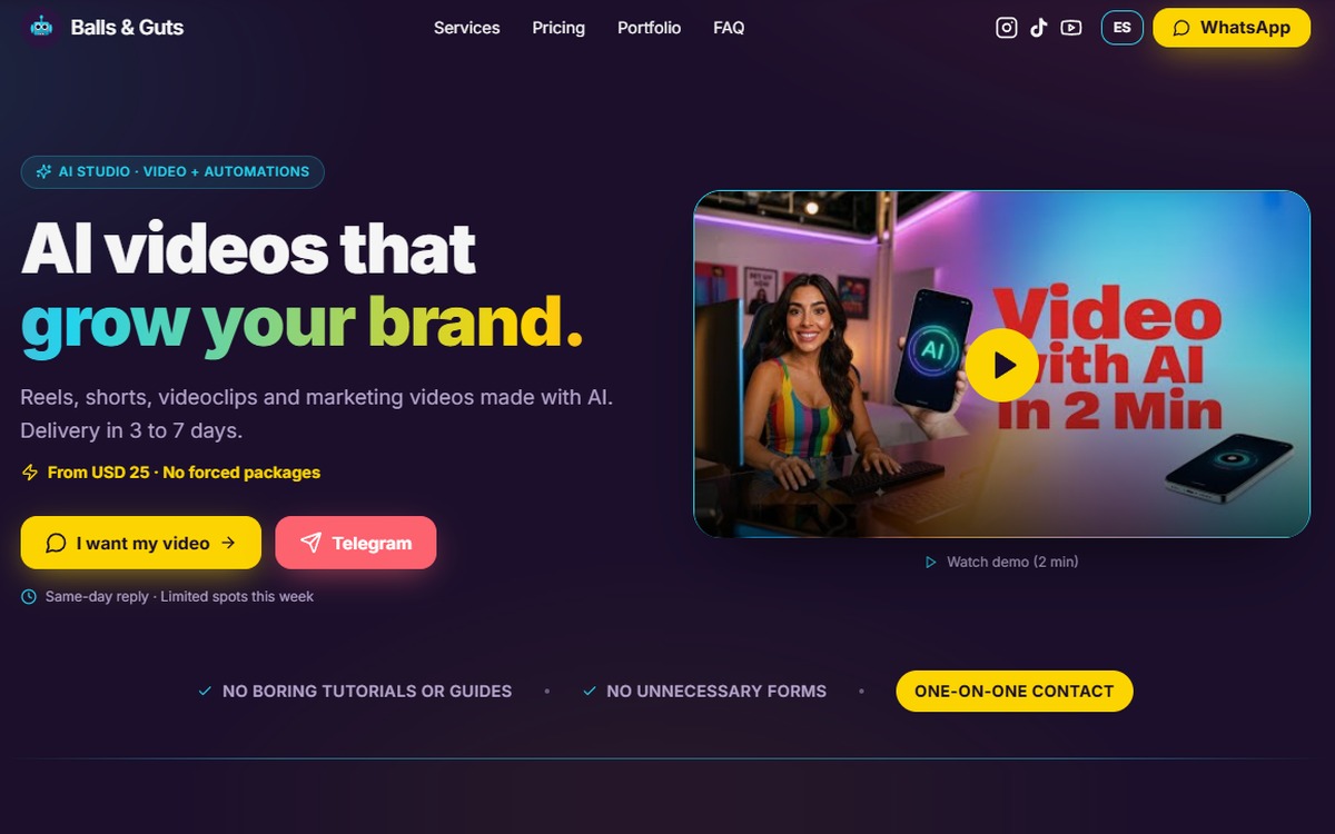 Balls & Guts website screenshot