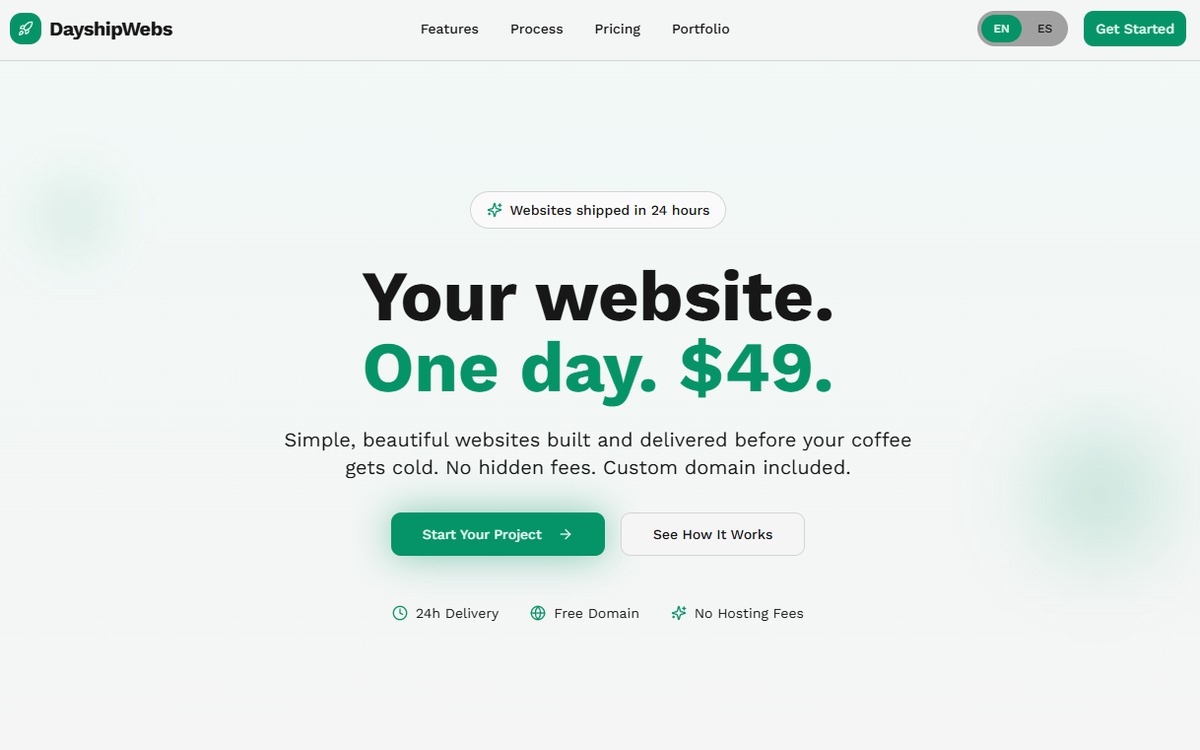 Dayship Webs website screenshot